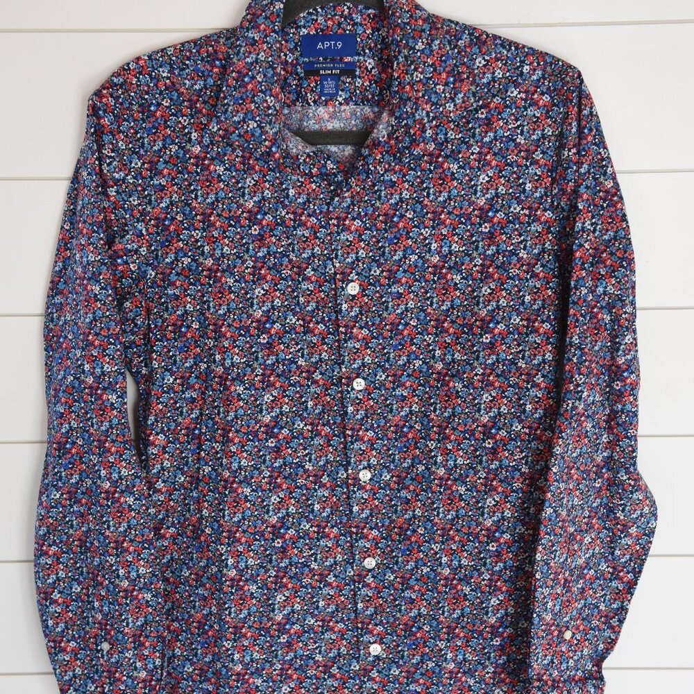 Apt 9 Premier Flex Slim Fit Shirt- Men's